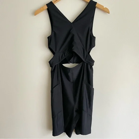 Outdoor Voices SplashKnit 6" Cutout Bodysuit Romper Black NWT - Picture 3 of 10